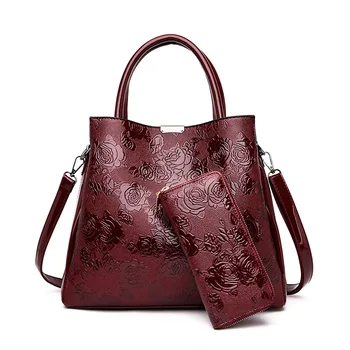 

Women's bag 2020 new fashion ladies bag PU leather ethnic style handbag shoulder messenger bag embossed daughter bag