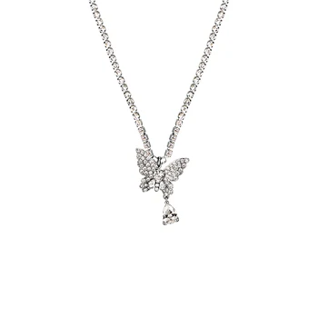 

Original Designer Immortal Shiny Butterfly Drop Short Necklace for Women