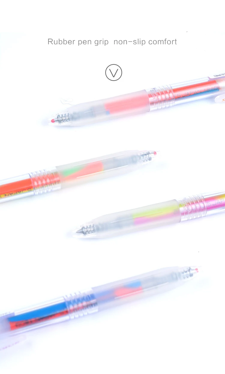 JIANWU 5pcs/set Japan Zebra three-color Rainbow gel pen JJ75 Color marker pen 0.5mm Bullet journal mixed color Student