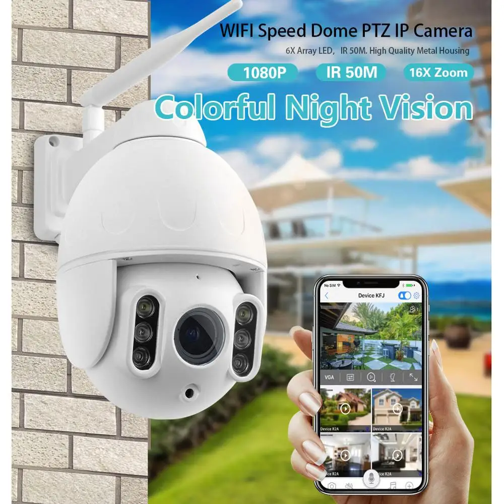 Wanscam K64A 16X Zoom 1080P HD Беспроводная PTZ Wi Fi IP камера P2P датчик движения автоматическое