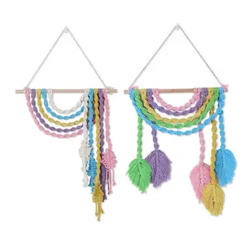 

Bohemian Hand-woven Tapestry Ornament Durable Tassel Leaf Wall Hanging Macrame Bedroom Decoration Gift For Women