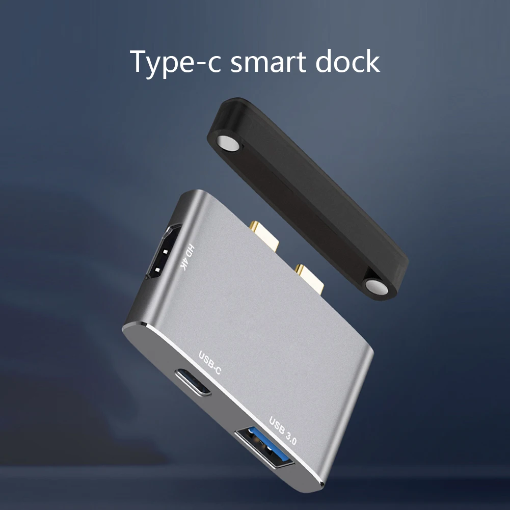 Двойной USB C к HDMI 4K USB 3,0 PD зарядный концентратор usb type C 3,1 конвертер 3 в 1 Алюминиевый сплав удлинитель док-станция для Macbook Pro