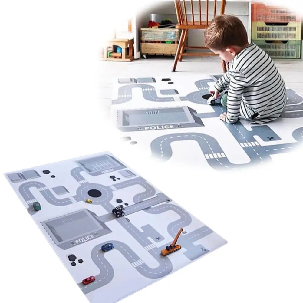 

Baby Play Mat Road Traffic Mat Memory Cotton Rug Game Pad Room Decoration Cartoon Pattern Super Soft And Comfortable