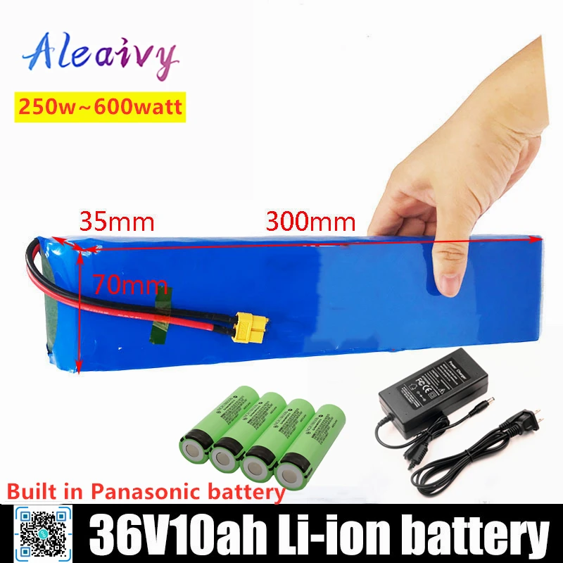 

Aleaivy 36V 10Ah 600watt 10S3P lithium ion battery pack 20A BMS For xiaomi mijia m365 pro ebike bicycle scoot XT60 T plug