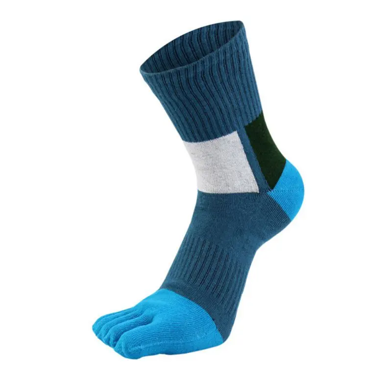 Модные носки с волоконным носком мужские повседневные цветные блестящие носки мужские носки с пятью пальцами впитывающие пот дышащие носки W1