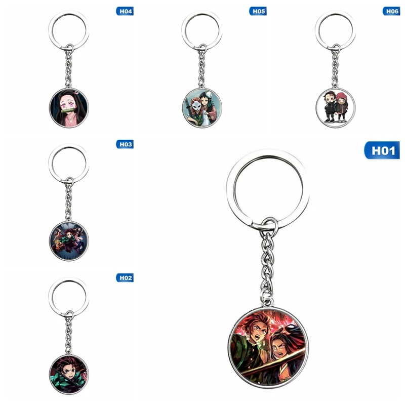 Japanese Anime Demon Slayer: Cosplay Anime Pendant Gifts Kimetsu No Yaiba Transparent Double-sided Acrylic Keychain