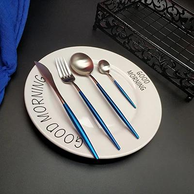 4pcs Горячая fourchettes couteaux cuilleres столовые приборы guarda cubiertos золотые столовые приборы вилка ложка нож обеденный подарочный набор нож вилка - Цвет: 4pcs
