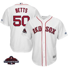 Мужская футболка Boston Mookie Betts Red Sox Scarlet, белая футболка с логотипом команды чемпионов мира