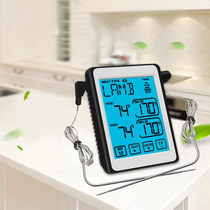 Термометр для мяса двойной зонд цифровой мгновенный термометр для барбекю для духовки кухонного гриля