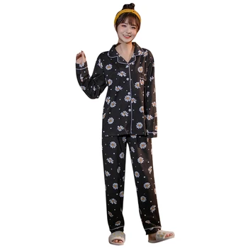 

Pajamas Set For Women Autumn New Long-Sleeved Pijamas Sets Cartoon Plaid Student Cute Loose Plus Size Home Service Set