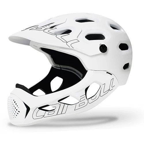 Cairbull Полный лицевой велосипедный шлем для мужчин Casco MTB Горный шоссейный велосипедный Полнолицевой покрытый шлем Inte-Molded TRAIL BMX велосипедный шлем - Цвет: white