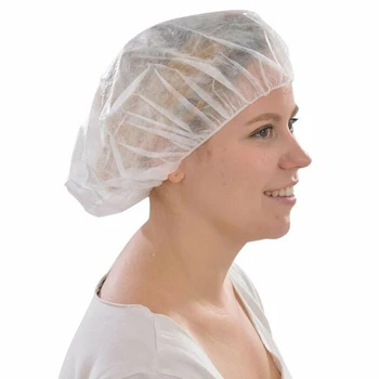 

Breathable Hair Net Bouffant Non Woven Head Cover Elastic Food service