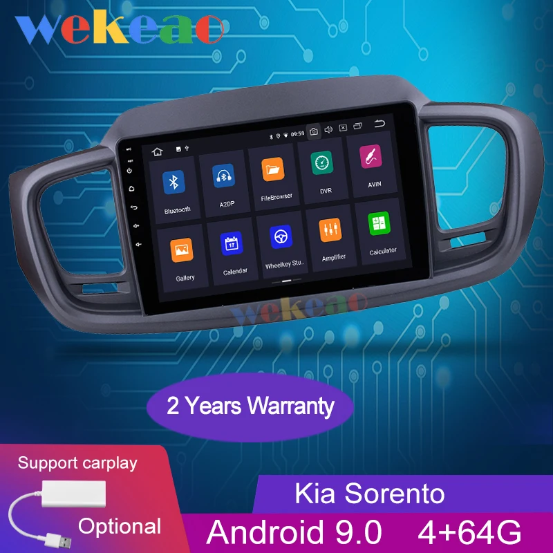 Wekeao Touch Screen 10.1\ 1Din Android 9.0 Car Radio Automotivo Car Dvd Player For Kia Sorento Android Auto GPS Navigation 2015+ Wekeao Touch Screen 10.1\ 1Din Android 9.0 Car Radio Automotivo Car Dvd Player For Kia Sorento Android Auto GPS Navigation 2015+