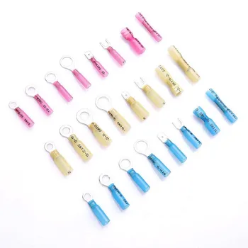 

300pcs/set Automotive Marine Fire Resistance Mini Ring Heat Shrink Protective Wire Terminal Copper Electrical Connector