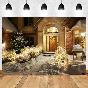 

Yeele Christmas Tree Photography Backdrops Door Gift Lights Photographic Studio Photo Background Birthday Decorations Prop