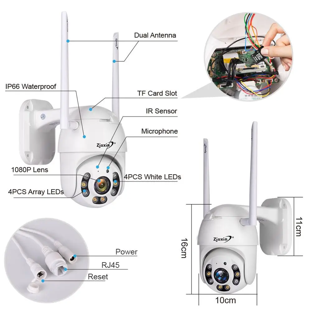 Full HD 1080P WiFi IP камера беспроводная Wi-Fi PTZ наружная скоростная купольная CCTV камера безопасности приложение ICSee поддержка двухстороннее аудио