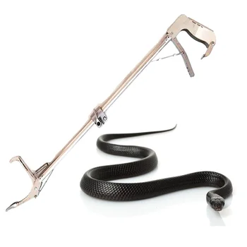 

Foldable Snake Catcher,Adjustable Metal Snake Tongs Reptile Grabber Catcher,Wide Jaw Snake Pliers,1.5M