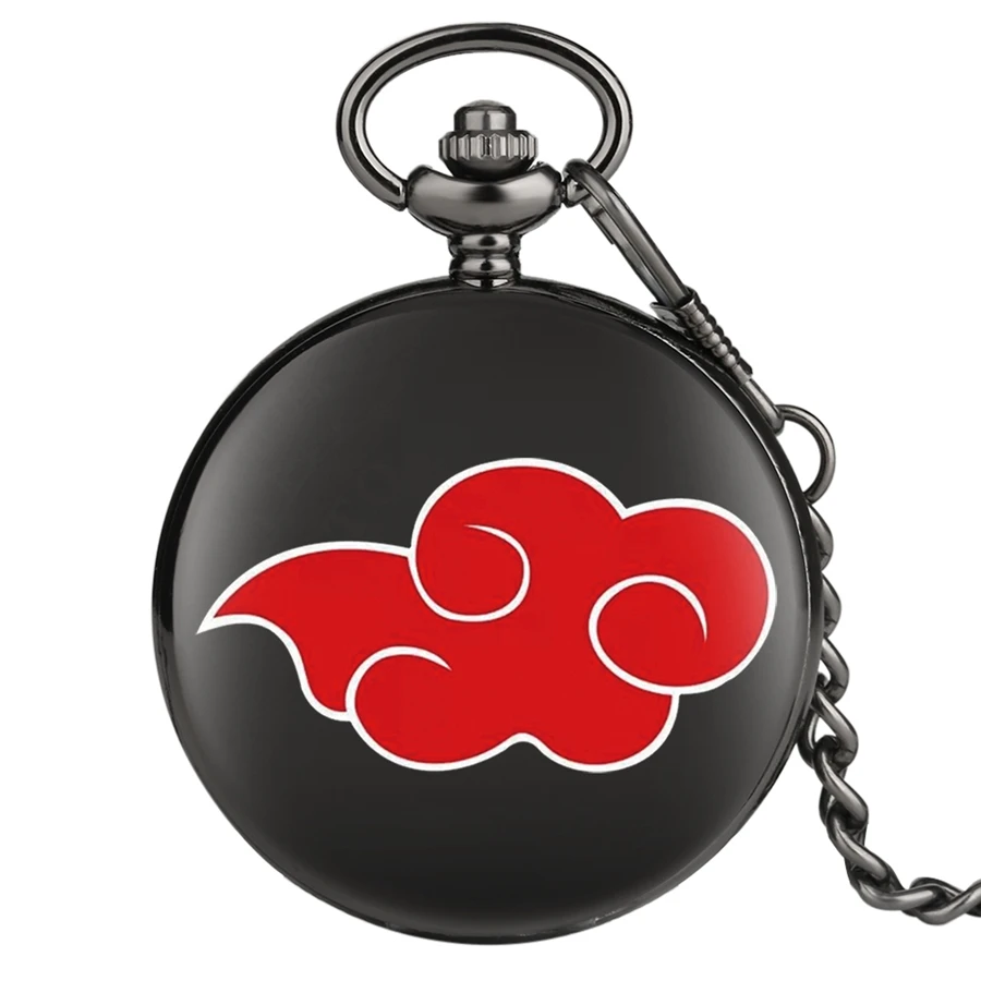 Chain Watch Clock Pocket Anime-Clock Akatsuki Harajuku Japan Cosplay Itachi Red Quartz