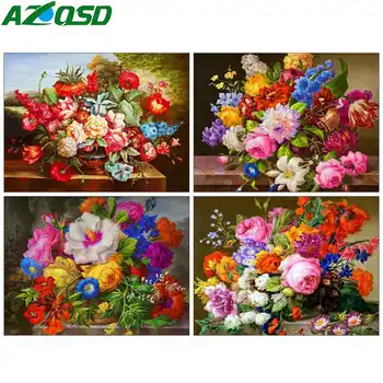 

AZQSD 5d Diamond Embroidery Rose Diamond Painting Flower Cross Stitch 5d Diy Full Square Handmade Rhinestones Gift Home Decor