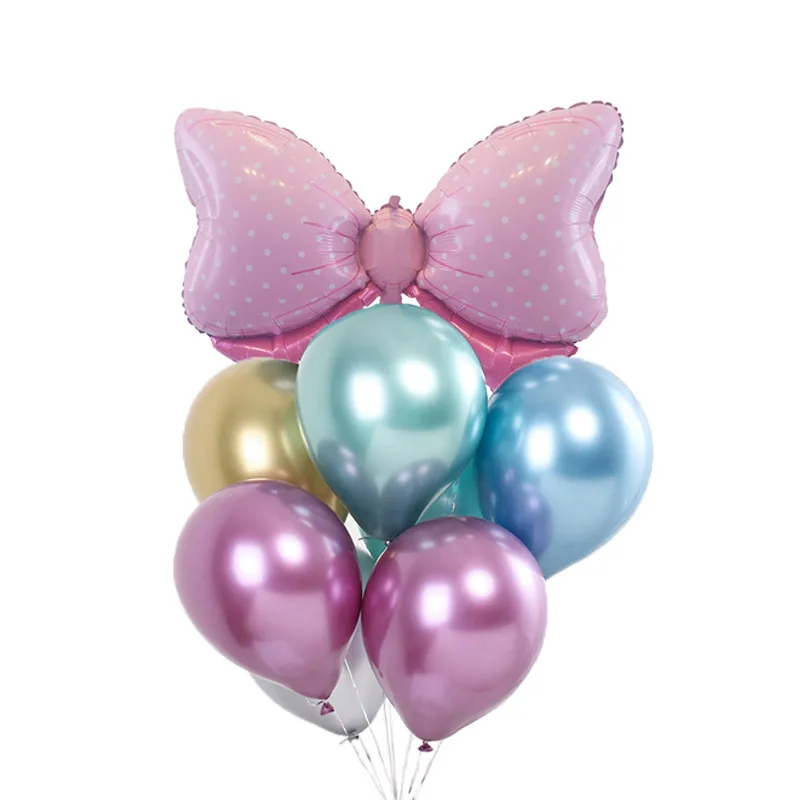 Babyshower пол раскрывает фольги Воздушные шары День рождения украшения Детские игрушки набор для домашней вечеринки гелиевые шары 8 шт - Цвет: pink