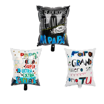 

3pcs Printed Spanish Father Foil Balloons Father's Day Heart Shape Love Globos Decor Mama Balloon Te Quiero Balloons