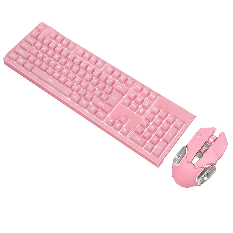 

New 2.4G Wireless Keyboard Mouse Combos Rechargeable Mechanical Keyboard Mice Set DOM668