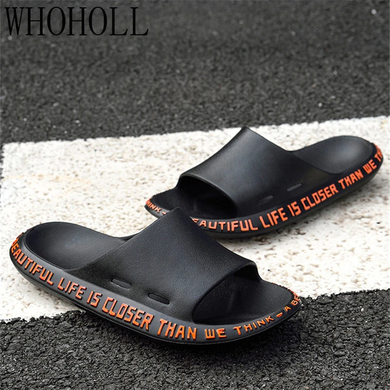 Zapatillas informales unisex, sandalias de verano de suela blanda, color blanco y negro, chanclas antideslizantes para el baño, de talla 47, nueva 2020, en oferta