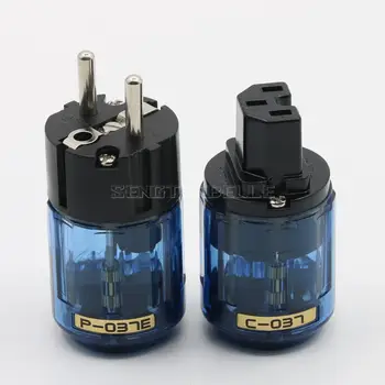 

P-037E C-037 Rhodium Plated European Standard Power Plug HiFi EU Power Plug Tail Plug