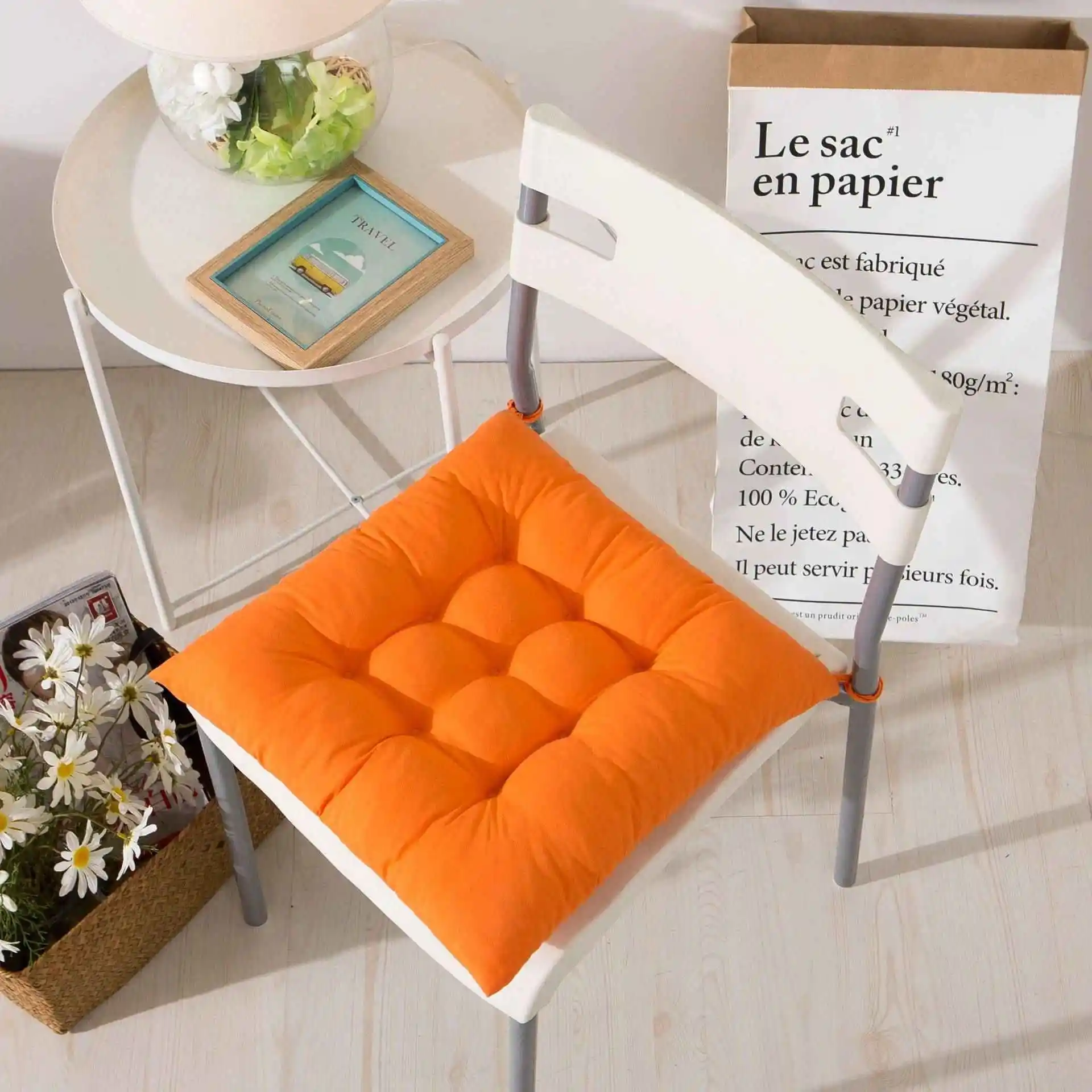 1/2/3/4 шт. твердый домашний сиденье Подушка для сидения зимние офисные барный стул на заднем сиденье диван с подушками Подушка ягодицы стул подушки 40x40 см 15in - Цвет: Orange