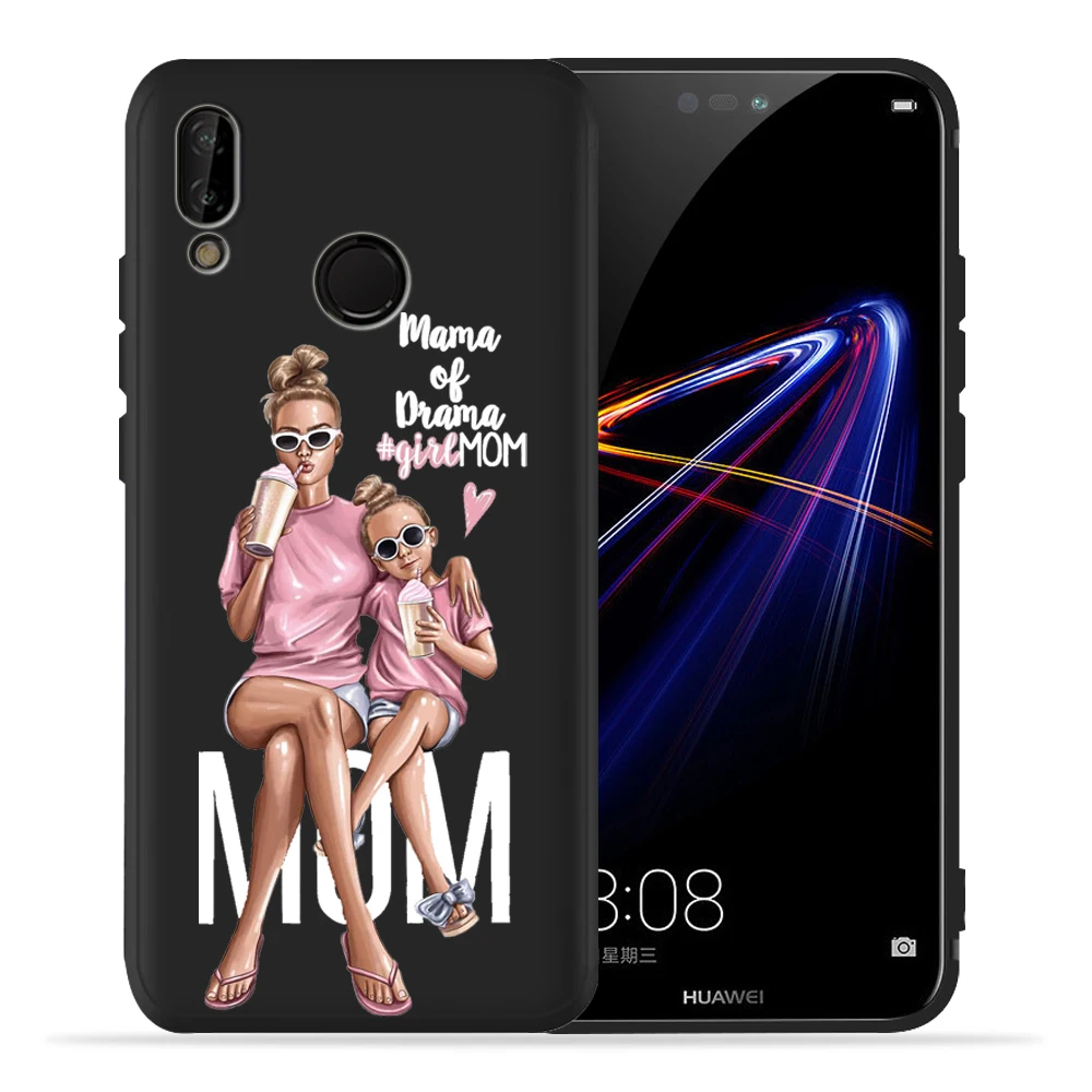 Модный черный чехол для телефона Mam Super Mom baby girl для huawei P30 P20 Lite Pro P10 P9 Lite mate 20 30 10 Lite, мягкий чехол для Etui - Цвет: 10