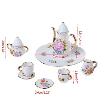 

Kids Baby Room Game Mini Ceramic Tea Set Model Simulation Doll House Decorative Accessories 72XC