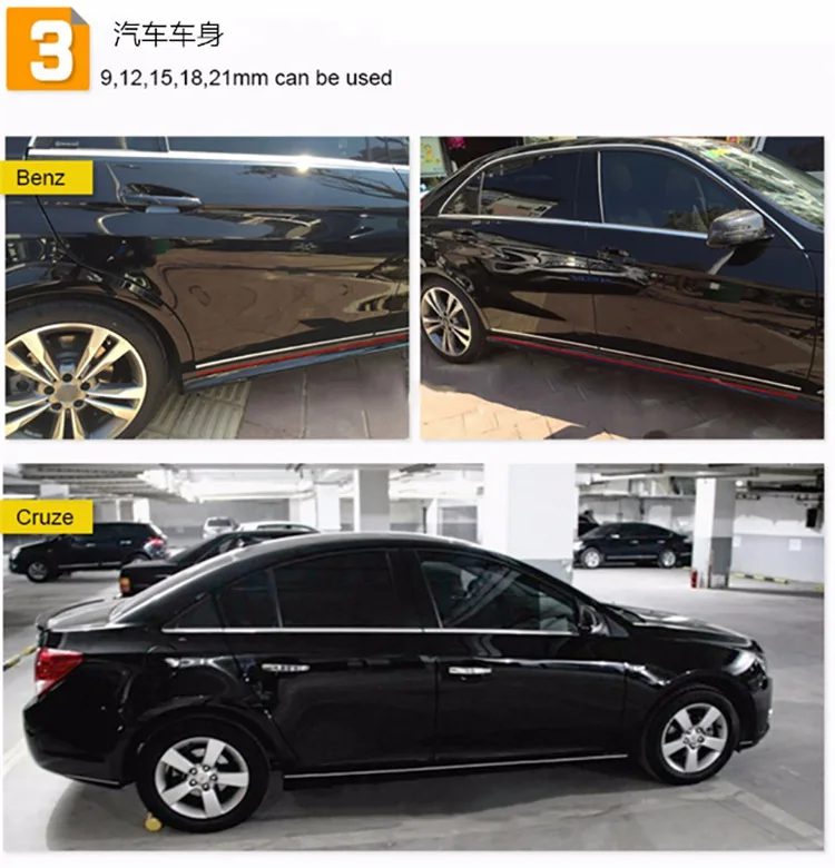Напрямую от производителя 15 м x 15 м Автомобильная Гальваническая Декоративная полоса оконная отделка кузова хромированная отделка