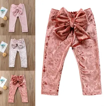 

Cute Large Bow Tie Pants Toddler Kids Baby Girls Bow Bottoms Velvet Long Pants Leggings Trousers