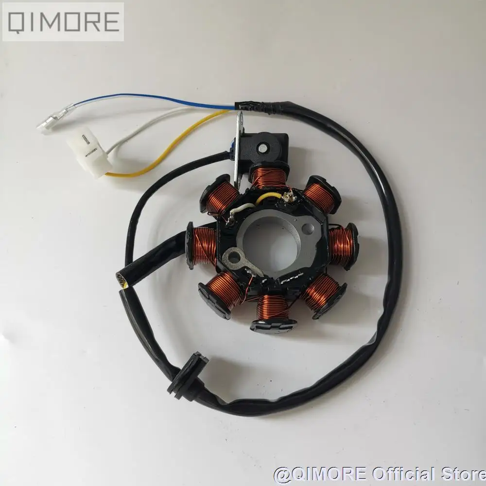 Магнитный статор 139QMB GY6 50 60 80 cc 8 pole 3 провода DC для скутера мопеда ATV Go Kart|magneto