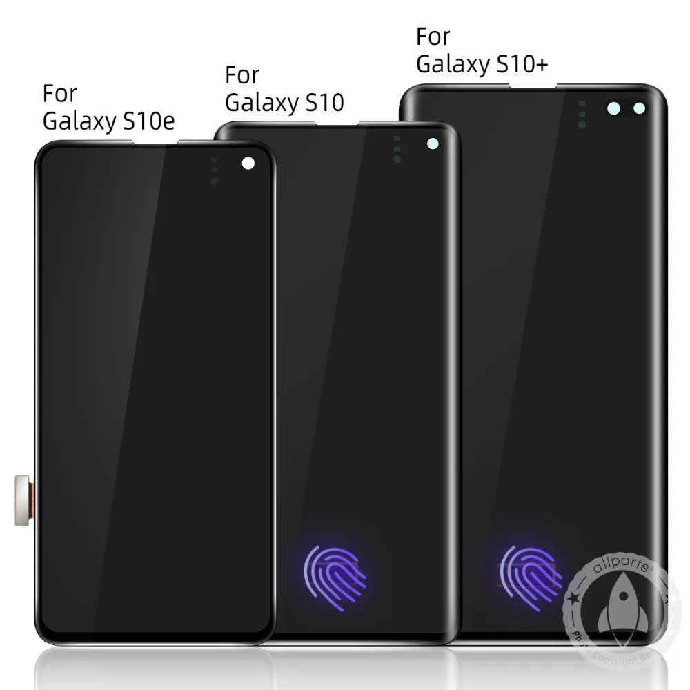 Активно-матричные осид, S10 ЖК-дисплей для SAMSUNG Galaxy S10 G973F G973 S10 плюс S10+ S10E ЖК-дисплей G975 G975F кодирующий преобразователь сенсорного экрана в сборе