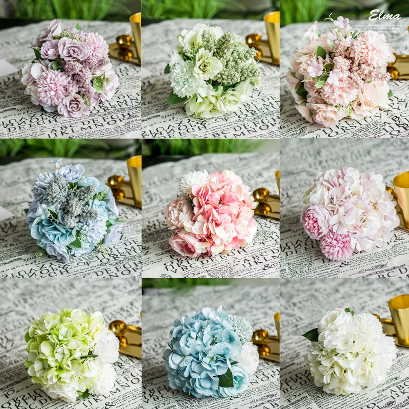 Wedding Accessories Ramos De Novia Artificiales Fresh 30cm Pink Blue Cyan Purple Bride Bouquet Free Shipping Wedding Accessories Ramos De Novia Artificiales Fresh 30cm Pink Blue Cyan Purple Bride Bouquet Free Shipping