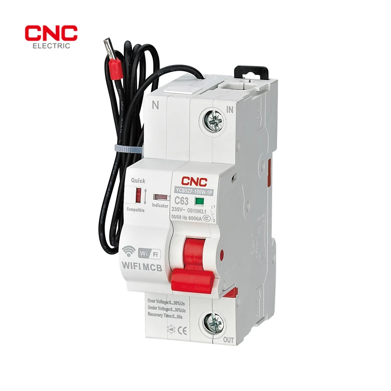Cnc Ycb9zf100w Wireless Wifi Mcb Smart Circuit Breaker Short Circuit