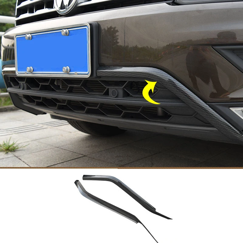 For Volkswagen Tiguan 2017 2018 ABS Carbon fiber pattern Front Bumper