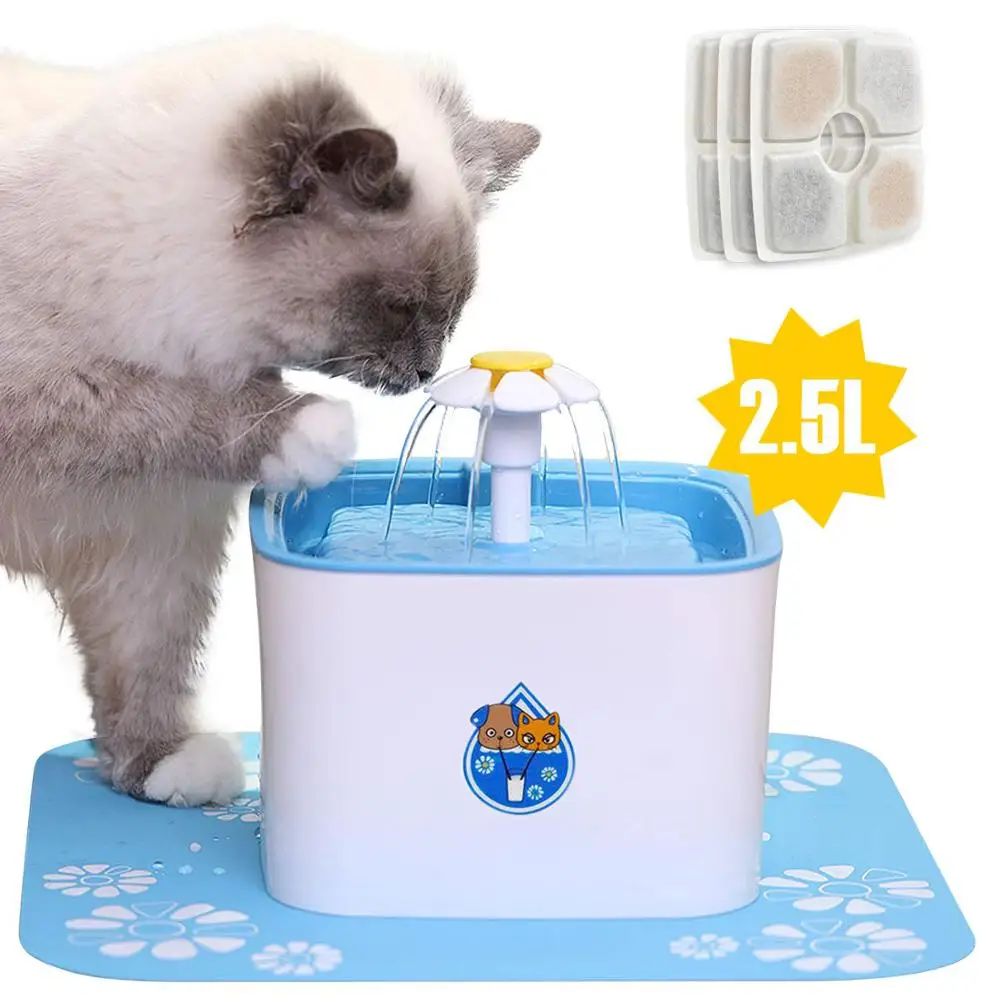 

Automatic Cat Fountain Water Drinking Feeder 2.5L Auto Pet Dog Water Fountain Dispenser With 3 Pack Carton filter Health Caring