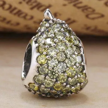 

Original Pave Whimsical Pear With Full Crystal Beads Fit 925 Sterling Silver Bead Charm Pandora Bracelet Bangle DIY Jewelry
