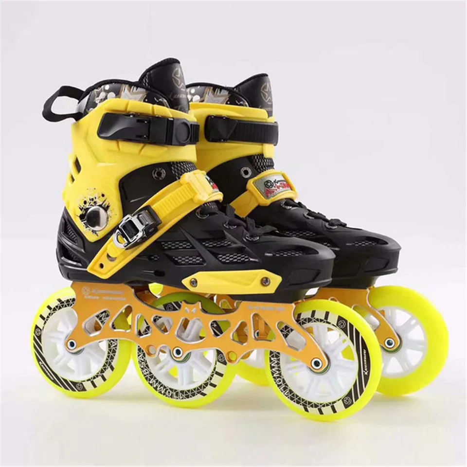 Professional Adult Roller Skating Shoes 3*110mm Changeable Slalom Speed Patines Free Racing Skates for SEBA Powerslide User F040