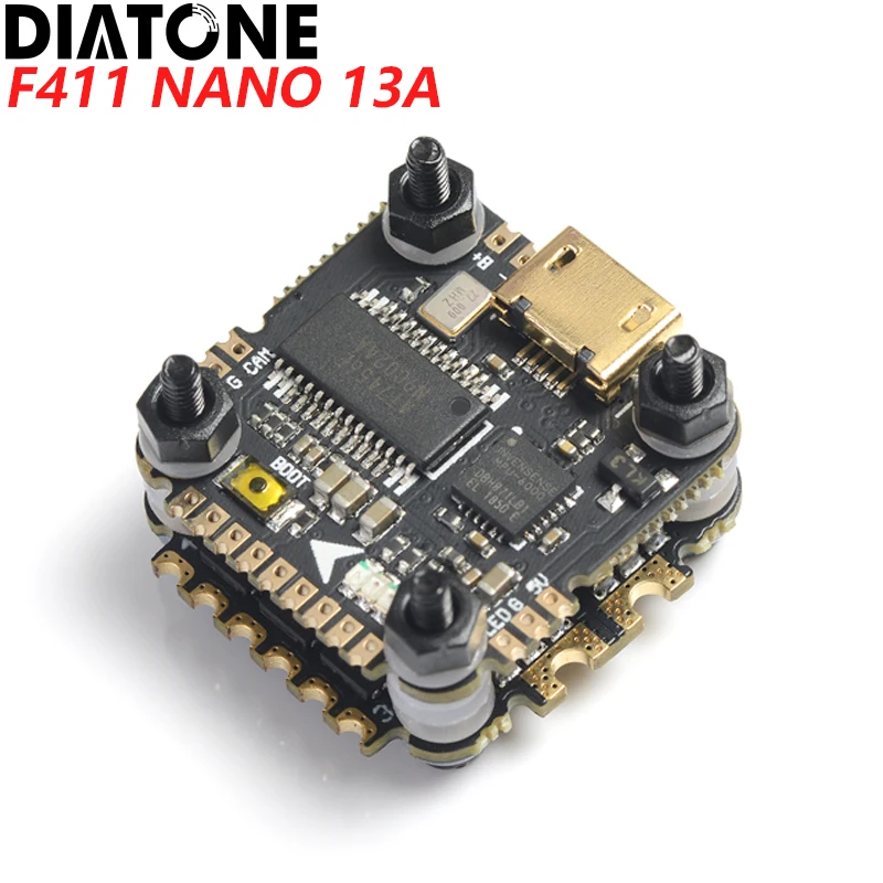 Контроллер полета Diatone MAMBA F411 Nano 13A MPU6000 Dshot600 и 2-4S MINI STACK BEC 5 В/1.5A для RC FPV Racing Drone Racer