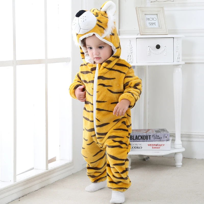 Tigger Милый детский комбинезон для маленьких мальчиков и девочек; комбинезон для новорожденных; одежда для малышей с капюшоном; одежда для малышей; милый комбинезон с украшением в виде коровы - Цвет: Tigger