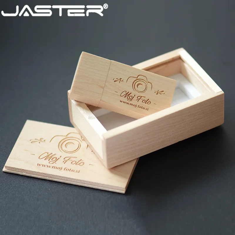 JASTER натуральные деревянные usb флеш-накопители кленовое дерево+ упаковочная коробка pendrive 4GB 8GB 16GB 32GB 64GB memory stick Логотип на заказ