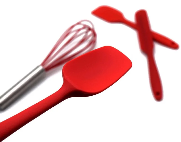 Красная кухонная утварь 5 шт. термостойкие силиконовые кухонные инструменты для