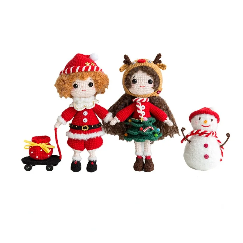 Santa Claus Couple Crochet Kit Christmas elf deer DIY Knitting