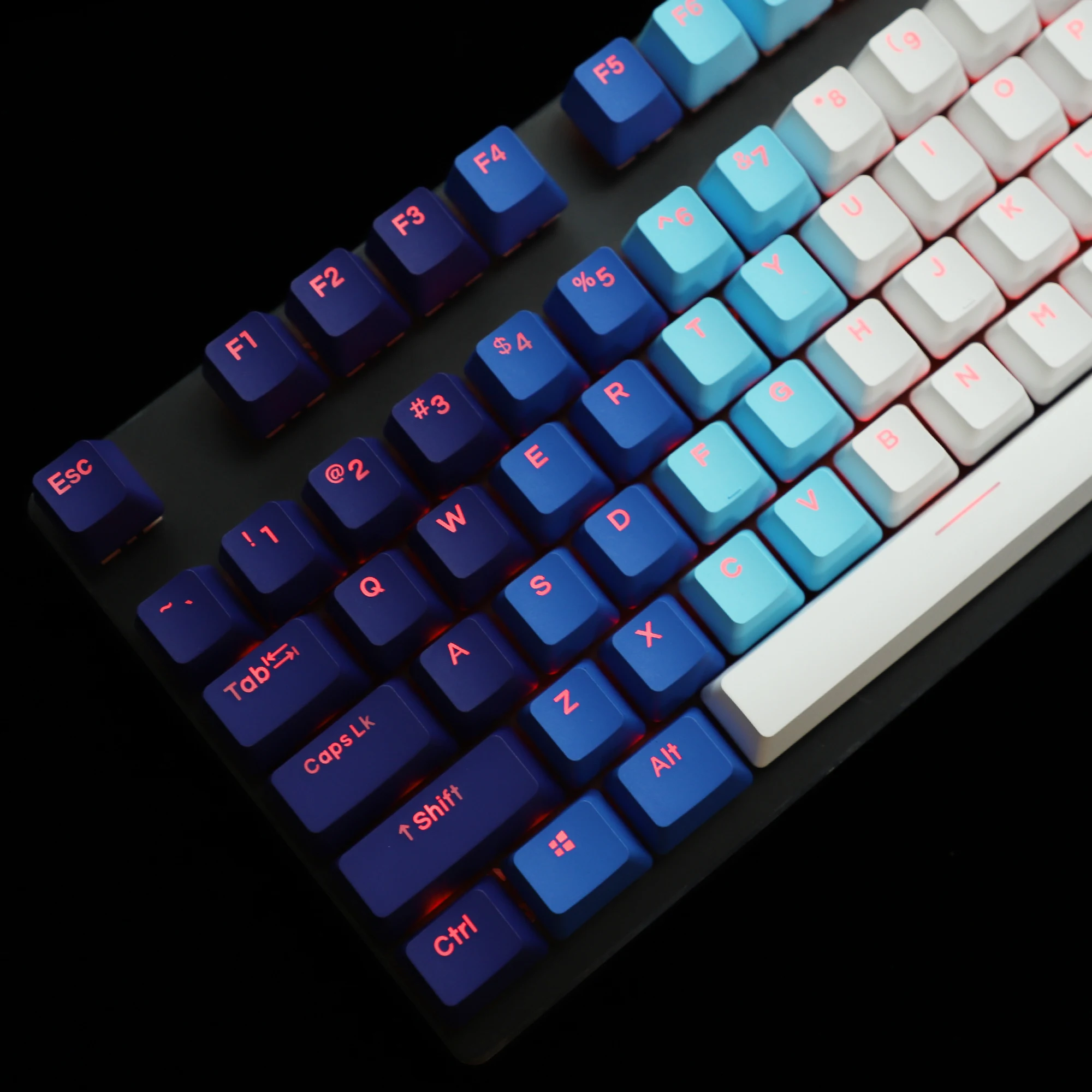 Ymdk-azul e Branco Duplo Tiro Backlit Keycaps 108 122 Pbt Oem Perfil Keycap para Switches mx Teclado Mecânico