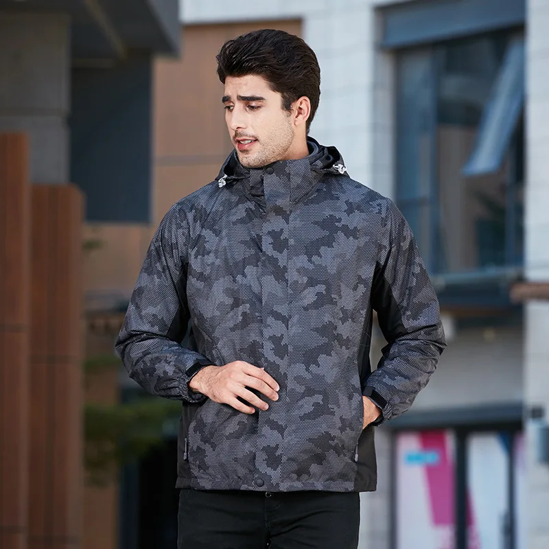 

Outdoor Waterproof Jacket Camouflage COUPLE'S Caulking Outdoor Waterproof Two-Piece Set Men And Women Windproof Warm Cold Mounta
