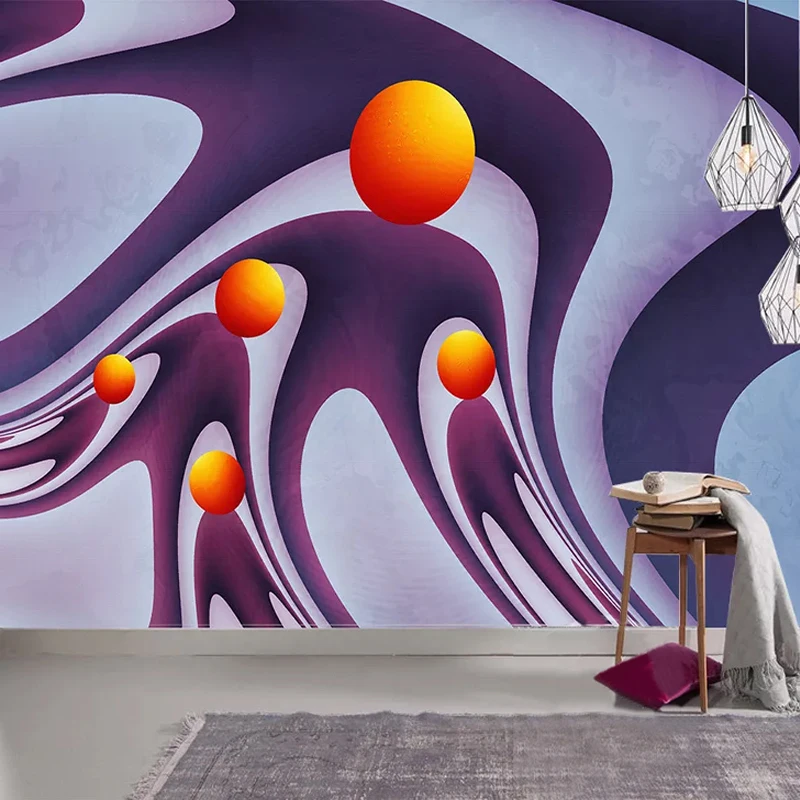 

Drop Shipping Custom Wallpaper Modern Creative 3D Abstract Figures Murals Sofa Background Wall Sticker Papel De Parede Frescoes