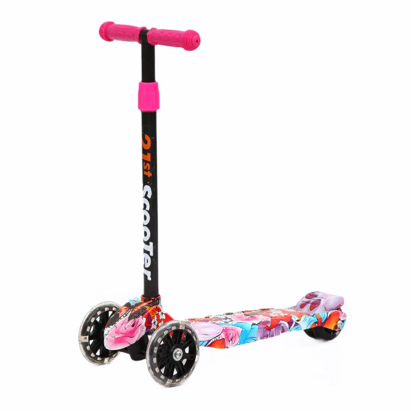 Скутеры для детей 3-колесные скутеры для детей 1-6-10 скутеры для маленьких мальчиков скутеры для девочек для начинающих - Цвет: Graffiti pink
